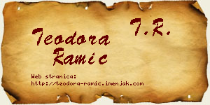 Teodora Ramić vizit kartica